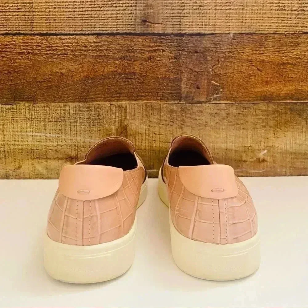 Cole Haan GrandPro Croc Leather Sneakers Pink - Picture 5 of 10